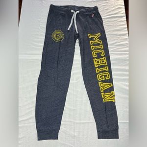 League University of Michigan Wolverines Joggers Lightweight Sweatpants Sz Small